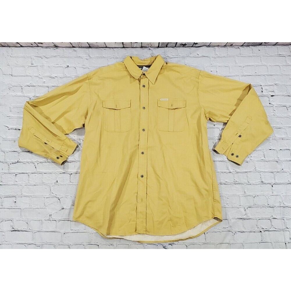 Columbia XCO Tan Button Down Long Sleeve Shirt Outdoors Casual MENS SIZE XL